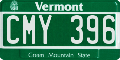 VT license plate CMY396