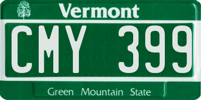 VT license plate CMY399