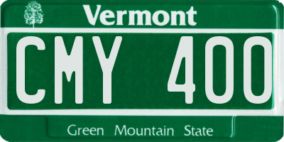 VT license plate CMY400