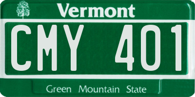 VT license plate CMY401