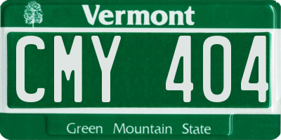 VT license plate CMY404