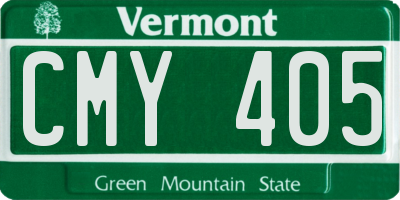 VT license plate CMY405