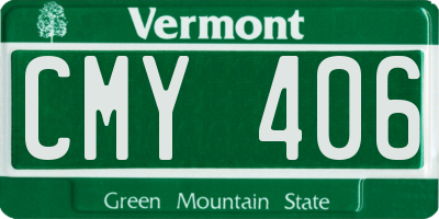 VT license plate CMY406