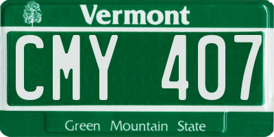 VT license plate CMY407