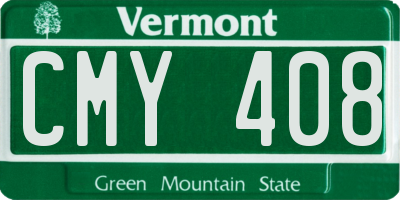 VT license plate CMY408