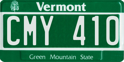VT license plate CMY410