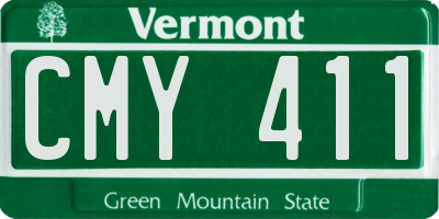 VT license plate CMY411