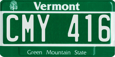 VT license plate CMY416
