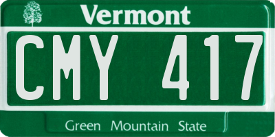 VT license plate CMY417