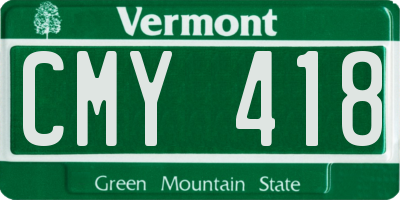 VT license plate CMY418