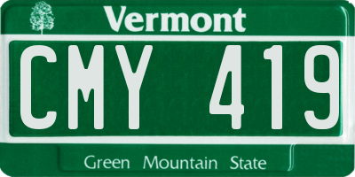 VT license plate CMY419