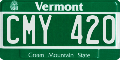 VT license plate CMY420