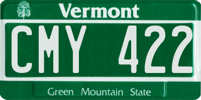 VT license plate CMY422