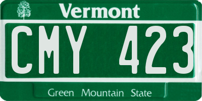 VT license plate CMY423