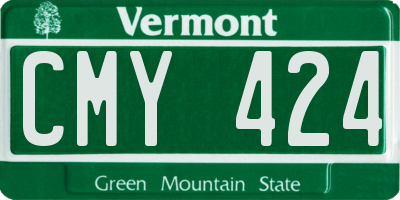 VT license plate CMY424
