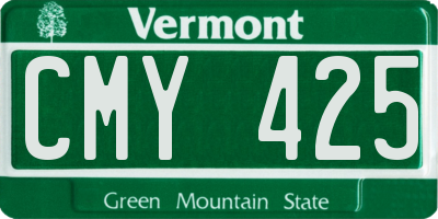VT license plate CMY425