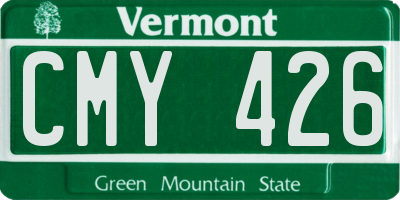 VT license plate CMY426