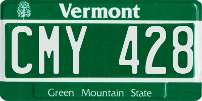 VT license plate CMY428