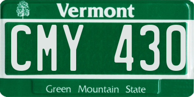 VT license plate CMY430