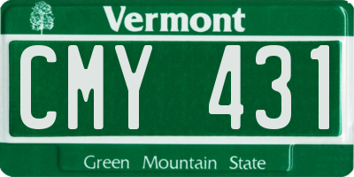 VT license plate CMY431