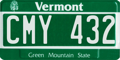 VT license plate CMY432