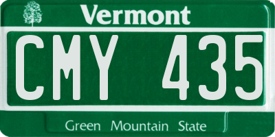 VT license plate CMY435