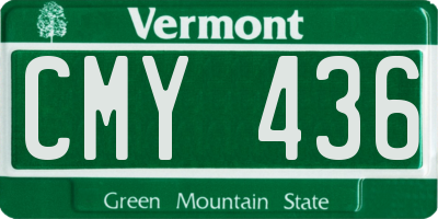 VT license plate CMY436