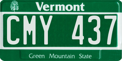 VT license plate CMY437