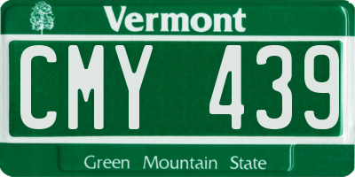 VT license plate CMY439