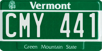 VT license plate CMY441