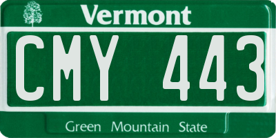 VT license plate CMY443