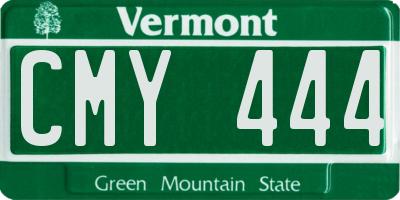VT license plate CMY444