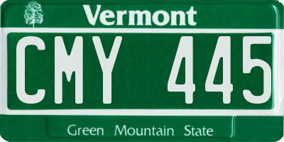 VT license plate CMY445