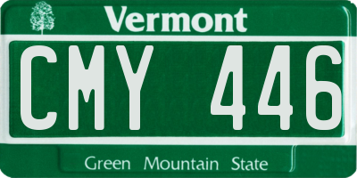 VT license plate CMY446