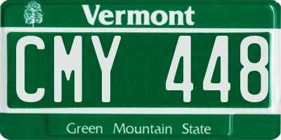 VT license plate CMY448