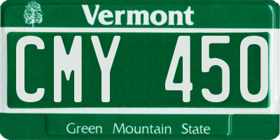 VT license plate CMY450