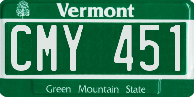 VT license plate CMY451