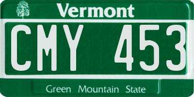 VT license plate CMY453