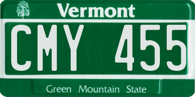 VT license plate CMY455