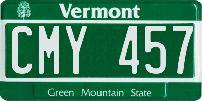VT license plate CMY457