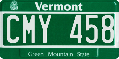 VT license plate CMY458