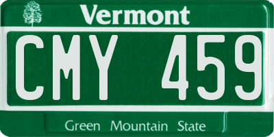 VT license plate CMY459