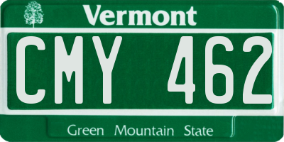 VT license plate CMY462