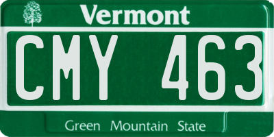 VT license plate CMY463