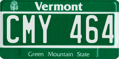 VT license plate CMY464