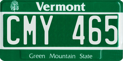 VT license plate CMY465