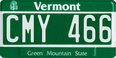 VT license plate CMY466