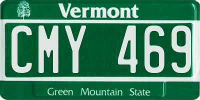 VT license plate CMY469