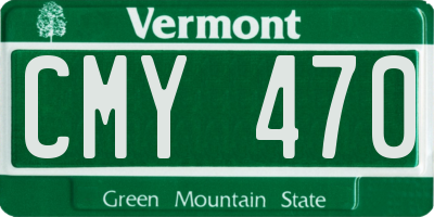 VT license plate CMY470