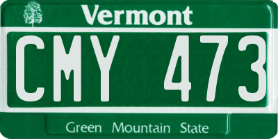 VT license plate CMY473